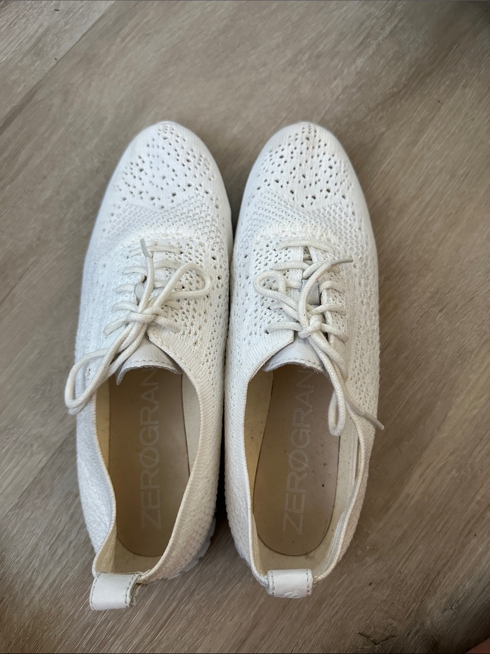 Cole Haan White Knit Lace-Up ZeroGrand Sneakers